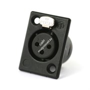 Neutrik NC3FP-B-1 панельный разъем XLR female черненый корпус, золоченые контакты