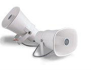 Рупорный громкоговоритель для систем Public Address, 1.9/3.8/7.5/15W — 100V, 8 Ohm - 15W, IP55,  пластиковый корпус, белый