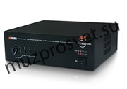 Профессиональный 2-х канальный стереофонический усилитель, 2x50W/8ohm, 2x75W/4ohm, 4-8ohm, 3 Line input – 3x2RCA, один Mic input TRS/XLR, EXT.MUTE/ FULL MUTE, stereo/bridge/parallel