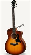 TAYLOR 114ce-SB электроакустическая гитара, цвет санбёрст, в комплекте чехол