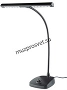 K&M 12298-000-55 подсветка для нот на гибком креплении, тяжёлое основание, 12 светодиодов, 2500 lux, 230 V AC 50Hz, блок питания