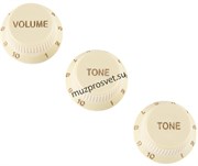 FENDER KNOBS, STRAT SET, AGED WHT, LH набор ручек на регуляторы для гитар