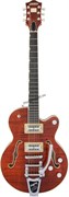 GRETSCH G6659TFM-BBN PE BKSTR JR BBN WC полуакустическая электрогитара, цвет оранжевый