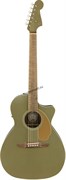 FENDER Newporter Player Olive Satin электроакустическая гитара, цвет зеленый