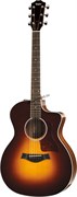 TAYLOR 214CE-SB DLX электроакустическая гитара, цвет санберст, в комплекте кейс