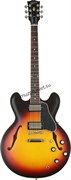 GIBSON 2019 ES-335 SATIN SUNSET BURST полуакустическая электрогитара, цвет санберст, в комплекте кейс
