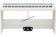 KORG B2SP WH цифровое пианино, взвешенная клавиатура, 12 тембров, стойка, педали и адаптер питания в комплекте, цвет белый