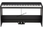 KORG B2SP BK цифровое пианино, взвешенная клавиатура, 12 тембров, стойка, педали и адаптер питания в комплекте, цвет черный
