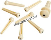 PLANET WAVES PWPS12 MOLDED BRG/END PIN ST, IVRYW/DT колышки для крепления струн (7 шт.), цвет слоновой кости с черной точкой