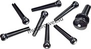 PLANET WAVES PWPS10 MOLDED BRG/END PIN ST, BK W/DOT колышки для крепления струн (7 шт.), цвет черный с белой точкой
