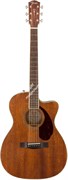 FENDER PM-3 TRIPLE-0 ALL MAH NE NAT акустическая гитара, массив махогани, цвет натуральный, кейс. Серия Paramount.