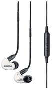 SHURE SE215m+SPE наушники внутриканальные (наушники вставные) с гарнитурой и пультом управления, белые, отсоединяемый кабель
