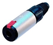 Разъем JACK 1/4" стерео, кабельный, гнездо, с фиксатором