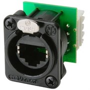 Разъем RJ45 панельный, гнездо, тип-D, монтаж провода IDC-110, черный