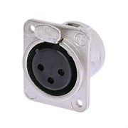 Разъем XLR панельный, 3 контакта, гнездо, тип-D, крепежные отверстия M3 (100 шт)