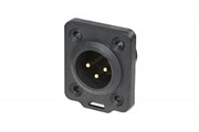 Разъем XLR панельный, 3 контакта, штекер, влагозащищенный IP65 and UL50E