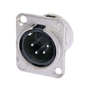Разъем XLR панельный, 4 контакта, штекер, тип-D
