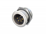 Разъем XLR панельный, 4 контакта, штекер, влагозащищенный IP65, позолоченные контакты