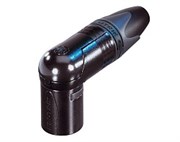 Разъем XLR кабельный, 4 контакта, штекер, угловой, черный, позолоченные контакты