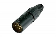 Разъем XLR кабельный, 4 контакта, штекер, черный, позолоченные контакты