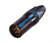 Разъем XLR кабельный, 4 контакта, штекер, позолоченные контакты, черный