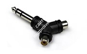INVOTONE AD220 - переходник 2 RCA мама &lt;>6.35мм стерео джек папа, корпус пластик