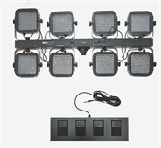 Involight SBL1008 - 8 шт. LEDPAR (8х192 шт. RGB) на перекладине в кейсе+ножной контроллер и стойка