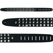 Perri's P25STUD-294 - Кожаный ремень  с клёпками (три ряда) Heavy Metal (2,5") для гитары (чёрный)