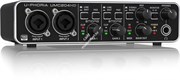 Behringer UMC204HD внешний звуковой/MIDI интерфейс, USB 2.0 , 4 вх/4 вых канала, 4 мик/лин/инстр входа (комб. XLR+1/4&quot;TRS, предусилители MIDAS), 2 лин балансных выхода (1/4&quot; TRS, каналы 1-2), 2 лин небалансных стереовыхода (RCA, каналы 1-4), 2 разрыва (1/