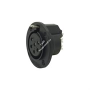 AMPHENOL AP-6-13 - разъем блочный  6 контактов, "мама ",  корпус - пластик, круглый.фланец, черный