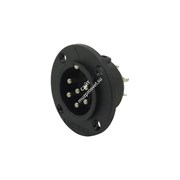 AMPHENOL AP-6-14 - разъем блочный  6 контактов, "папа",  корпус - пластик, круглый.фланец, черный