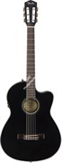 FENDER CN-140SCE BLK WC Электроакустическая классическая гитара, топ массив ели, цвет черный. С кейсом.