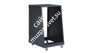 K&M 48260-016-55 наклонный рэк на 16 юнитов, на колёсах, глубина: верх 42 см, низ 56 см, высота 84 см, сталь, чёрный, вес 16 кг