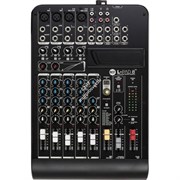 RCF L-PAD 8CX  (17140031)  Микшерный пульт, 4 микрофонных входа, 3 стерео входа, 1 FX посыл, процессор эффектов, компрессор на 2-х микрофонных входах, 3-полосн./2-полосн. EQ, внешний БП.
