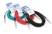 INVOTONE ACI1106/R - инструм. кабель, 6,3 джек моно <-> 6,3 джек моно, тряп. изол, дл. 6 м (красный)