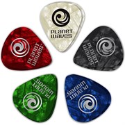 PLANET WAVES 1CAP4-10 Assorted Pearl Celluloid Medium комплект из 10-ти медиаторов, средние, разноцветные перламутровые.