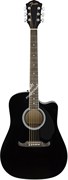 FENDER FA-125CE Dreadnought, Black электроакустическая гитара, цвет черный
