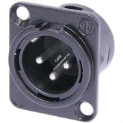 Neutrik NC3MD-L-BAG-1 панельный разъем XLR male черненый корпус