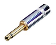 Neutrik NYS224G кабельный разъем Jack 6.3мм TS (моно), штекер металический корпус для кабеля 6мм, золоченые контакты