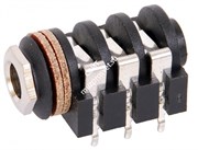 Neutrik NYS215 панельный разъем Jack 6.3мм TRS (стерео) гнездо, пластиковый корпус на горизонтальную ПП
