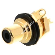 Neutrik NYS367-0 панельный разъем RCA гнездо, черный изолятор, золоченые контакты