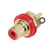 Neutrik NYS367-2 панельный разъем RCA гнездо, красный изолятор, золоченые контакты