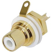 Neutrik NYS367-9 панельный разъем RCA гнездо, белый изолятор, золоченые контакты