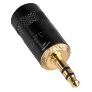 Neutrik NYS231LBG кабельный разъем Jack 3.5мм TRS (стерео) штекер металический черненый корпус, золоченые контакты. Для кабеля диаметром до 6мм