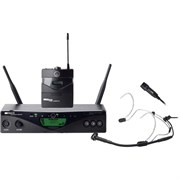 AKG WMS420 Headworn Set радиосистема Band A с приёмником SR420, портативный передатчик PT420+микрофон с оголовьем C555L, в комлекте ветрозащита W444, адаптер, 1 батарейка AA