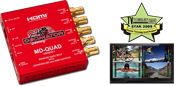 Decimator MD-QUAD v3: 3G/HD/SD-SDI Quad Split Multi-Viewer, 3G/HD/SD-SDI + HDMI Outputs + TPG
