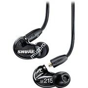 SHURE SE215-K-UNI-EFS Наушники внутриканальные (наушники вставные) с одним драйвером, черные. Гарнитурный кабель TRRS 3.5 мм.
