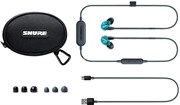 SHURE SE215SPE-B-BT1-EFS беспроводные внутриканальные Bluetooth наушники с одним динамическим драйвером, прозрачный голубой.