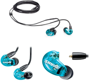 SHURE SE215SPE-B-UNI-EFS Наушники вставные с одним драйвером, прозрачный голубой. Гарнитурный кабель TRRS 3.5 мм.