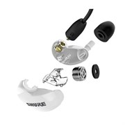 SHURE SE215SPE-W-UNI-EFS Наушники внутриканальные (наушники вставные) с одним драйвером, цвет белый. Гарнитурный кабель TRRS 3.5